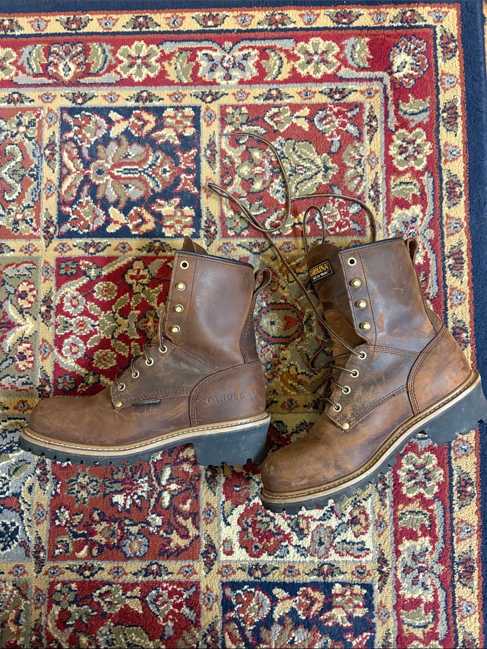 Carolina Men's Brown Logger Leather Work Boots - Rugged Lace-Up Safety - Picture 5 of 5